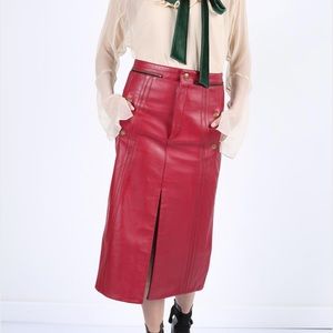 NWT Chloe Leather MIDI Skirt